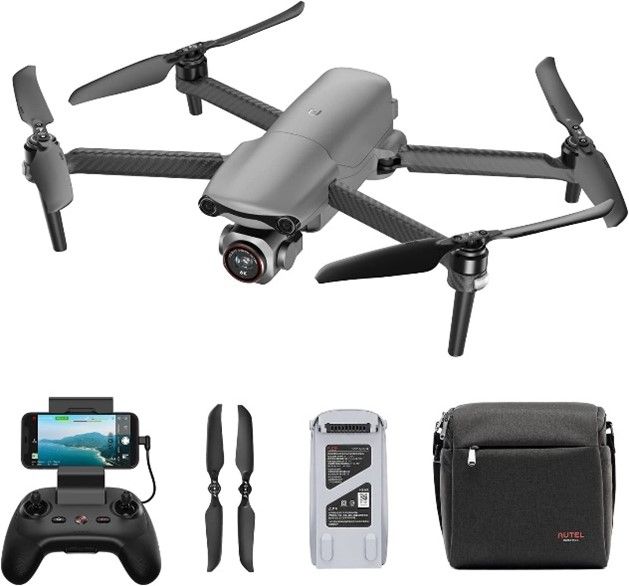 The complete package of Autel Robotics EVO Lite Drone, Controller, battery and bag with 2 propellers.